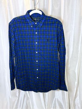 Ralph Lauren Blue and Green Plaid Button-Down Shirt